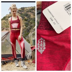 NWT Free People Movement High-Rise Pop Life Leggings pink knit workout XS S